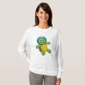 Schildpad als astronaut met glazen bal t-shirt (Voorkant volledig)