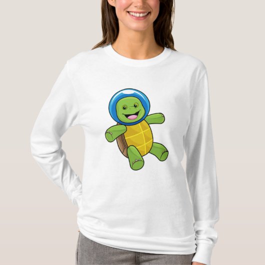 Schildpad als astronaut met glazen bal t-shirt (Voorkant)