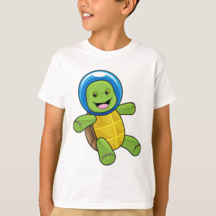 Schildpad als astronaut met glazen bal t-shirt