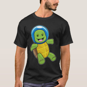 Schildpad als astronaut met glazen bal t-shirt