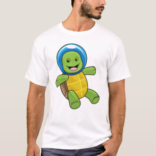 Schildpad als astronaut met glazen bal t-shirt