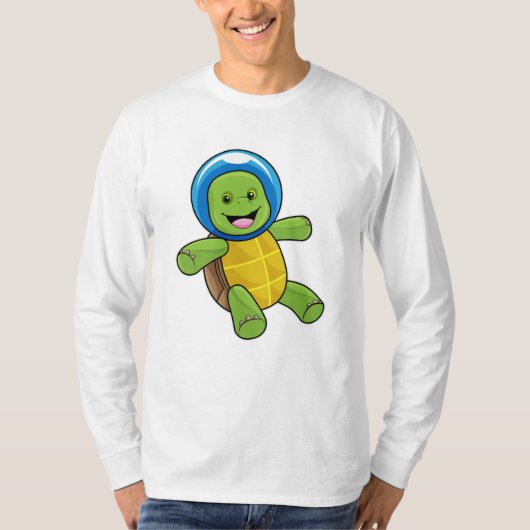 Schildpad als astronaut met glazen bal t-shirt (Voorkant)