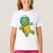 Schildpad als astronaut met glazen bal t-shirt (Voorkant)