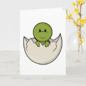 Schildpad als baby met eischil kaart (Gele Bloem)