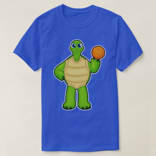 Schildpad als basketballer met basketbal 2 t-shirt (Design voorkant)