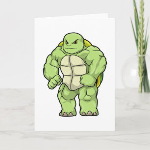 Schildpad als Bodybuilder met Sixpack Kaart