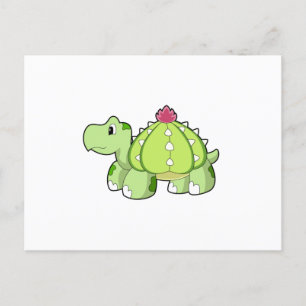 Schildpad als Cactus Briefkaart