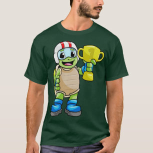 Schildpad als Champion met trofee T-shirt