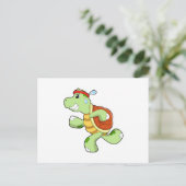 Schildpad als hardloper briefkaart (Staand voorkant)