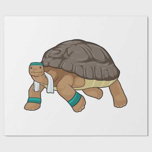 Schildpad Als Hardloper Met Handdoek Cadeaupapier (Vlak)
