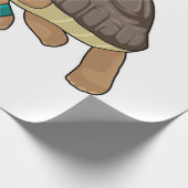 Schildpad Als Hardloper Met Handdoek Cadeaupapier (Hoek)