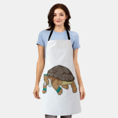 Schildpad Als Hardloper Met Handdoek Schort (Gedragen)