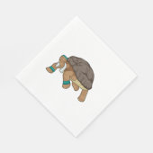 Schildpad Als Hardloper Met Handdoek Servet (Hoek)