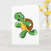 Schildpad als jogger bij hardlopen kaart (Gele Bloem)