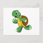 Schildpad als jogger tijdens hardlopen briefkaart (Voorkant)