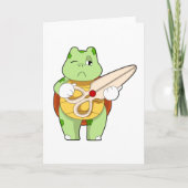 Schildpad als kapper met schaar kaart (Voorkant)
