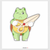 Schildpad Als Kapper Met Schaar Sticker (Vel)