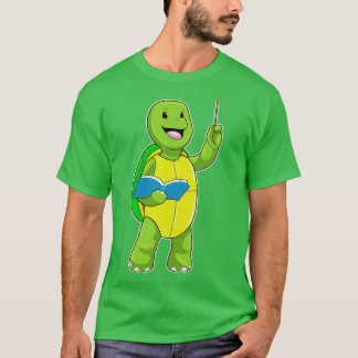 Schildpad als leraar met boekaanwijzer t-shirt