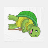 Schildpad als Pensioner met een wandelstok Fleece Deken (Voorkant (Horizontaal))