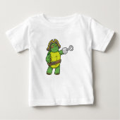 Schildpad als Piraat met gebookte hand- en oogpatc (Voorkant)