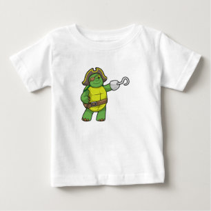 Schildpad als Piraat met gebookte hand- en oogpatc