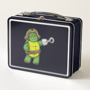 Schildpad als Piraat met gebookte hand- en oogpatc