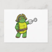 Schildpad als Piraat met gebookte hand- en oogpatc Briefkaart (Voorkant)