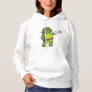 Schildpad als Piraat met gebookte hand- en oogpatc Hoodie