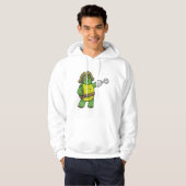 Schildpad als Piraat met gebookte hand- en oogpatc Hoodie (Voorkant volledig)