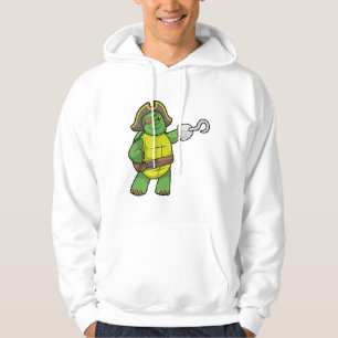 Schildpad als Piraat met gebookte hand- en oogpatc Hoodie