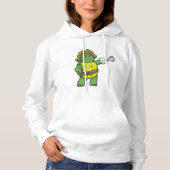 Schildpad als Piraat met gebookte hand- en oogpatc Hoodie (Voorkant)