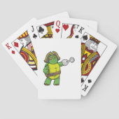Schildpad als Piraat met gebookte hand- en oogpatc Pokerkaarten (Achterkant)