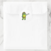 Schildpad als Piraat met gebookte hand- en oogpatc Ronde Sticker (Tas)