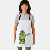 Schildpad als Piraat met gebookte hand- en oogpatc Schort (Insitu)