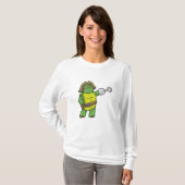 Schildpad als Piraat met gebookte hand- en oogpatc T-shirt (Voorkant volledig)