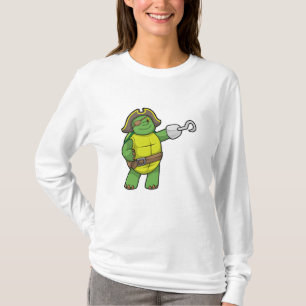 Schildpad als Piraat met gebookte hand- en oogpatc T-shirt