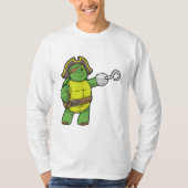 Schildpad als Piraat met gebookte hand- en oogpatc T-shirt (Voorkant)