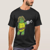 Schildpad als Piraat met gebookte hand- en oogpatc T-shirt (Voorkant)