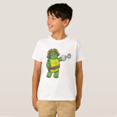 Schildpad als Piraat met gebookte hand- en oogpatc T-shirt (Voorkant volledig)