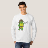 Schildpad als Piraat met gebookte hand- en oogpatc T-shirt (Voorkant volledig)