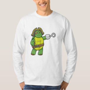 Schildpad als Piraat met gebookte hand- en oogpatc T-shirt