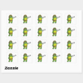 Schildpad als Piraat met gebookte hand- en oogpatc Vierkante Sticker (Vel)