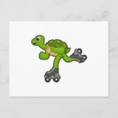 Schildpad als schaatser met rollerschaatsen briefkaart (Voorkant)