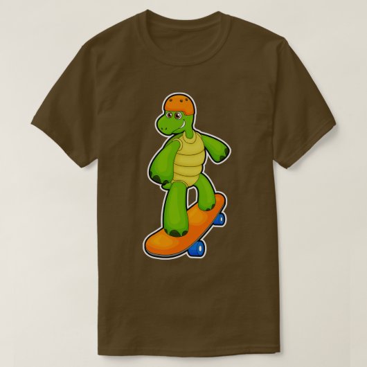Schildpad als Skateboarder met Skateboard Helm T-shirt (Design voorkant)