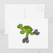 Schildpad als Skater met Inline skates Briefkaart (Voorkant / Achterkant)