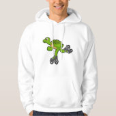 Schildpad als Skater met Roller-schaatsen Hoodie (Voorkant)