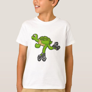Schildpad als Skater met Roller-schaatsen T-shirt