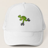 Schildpad als Skater met Roller-schaatsen Trucker Pet (Voorkant)