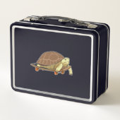 Schildpad als Skater met skateboard (Achterkant)