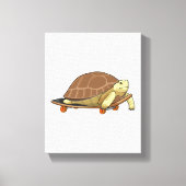 Schildpad als Skater met skateboard Canvas Afdruk (Voorkant)